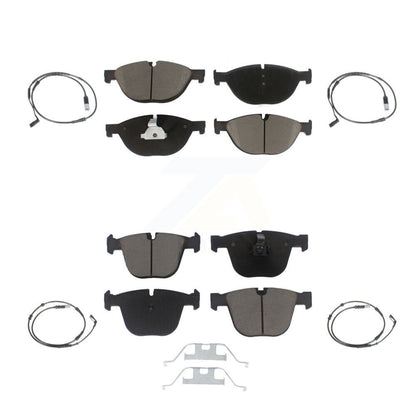 Ceramic Disc Brake Pads And Wear Sensors Front Rear Kit For 2009 BMW 750i 750Li