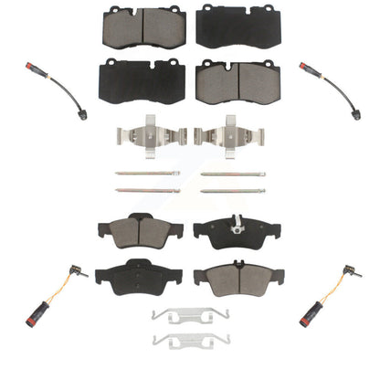 Ceramic Brake Pad & Wear Sensor Front Rear Kit For Mercedes-Benz S550 S450 CL550