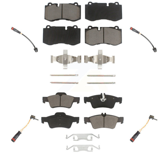 Ceramic Brake Pad & Wear Sensor Front Rear Kit For Mercedes-Benz S550 S450 CL550