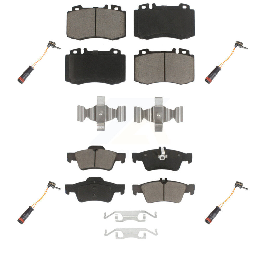 Ceramic Brake Pads Wear Sensor Front Rear Kit For Mercedes-Benz E350 SL500 SL550