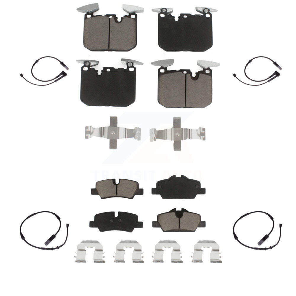 Ceramic Brake Pad & Wear Sensor Front Rear Kit For Mini Cooper John Works