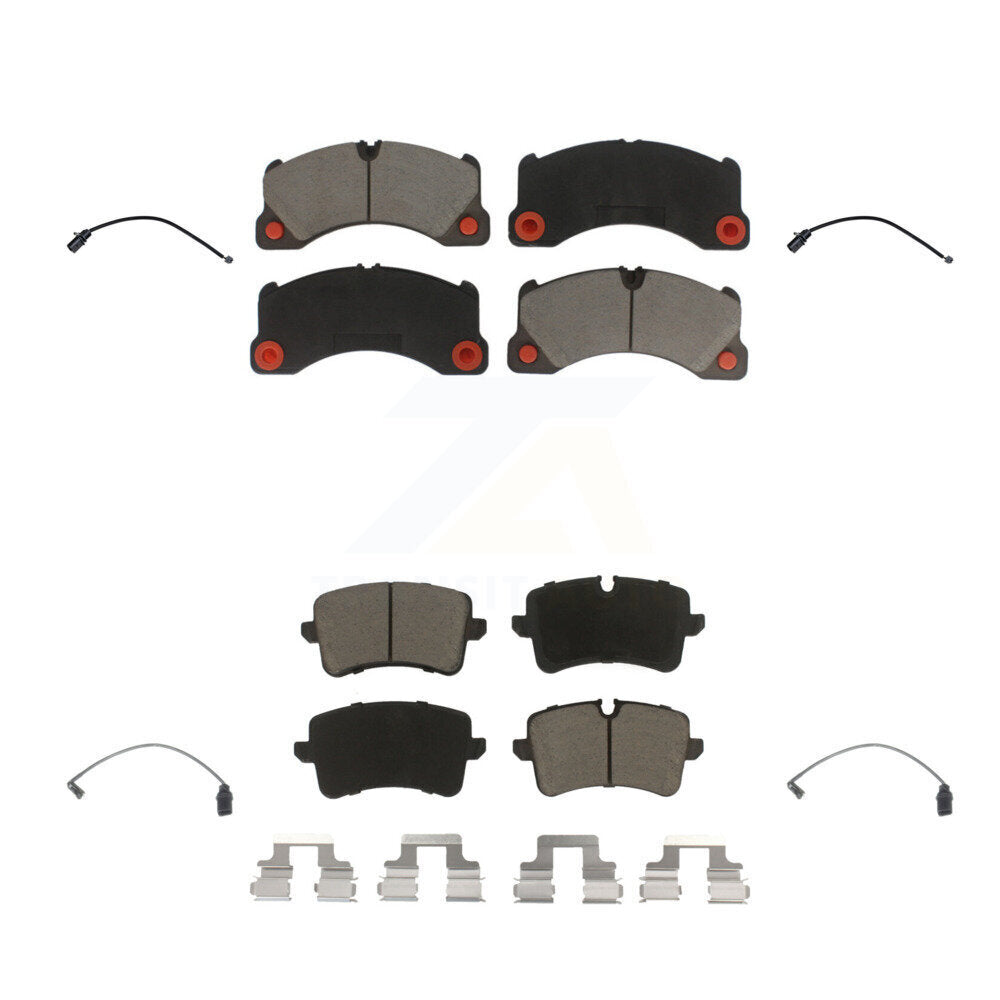 Ceramic Disc Brake Pads & Wear Sensor Front Rear Kit For 2017 Porsche Macan 2.0L