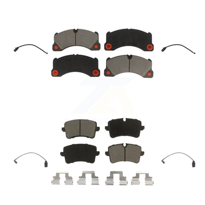 Ceramic Disc Brake Pads & Wear Sensor Front Rear Kit For 2017 Porsche Macan 2.0L