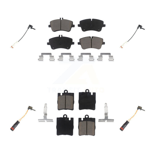 Ceramic Disc Brake Pads And Wear Sensors Front Rear Kit For Mercedes-Benz CLK320