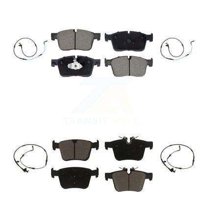 Ceramic Disc Brake Pads And Wear Sensors Front Rear Kit For Jaguar XE XF