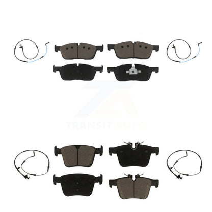 Ceramic Disc Brake Pads And Wear Sensors Front Rear Kit For Jaguar XE XF