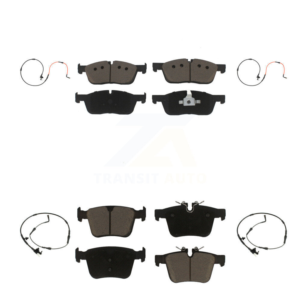 Ceramic Disc Brake Pads And Wear Sensors Front Rear Kit For Jaguar XE