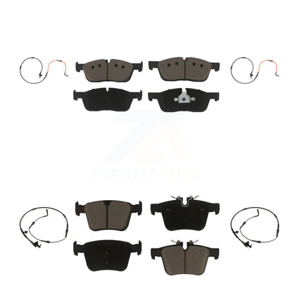 Ceramic Disc Brake Pads And Wear Sensors Front Rear Kit For Jaguar XE