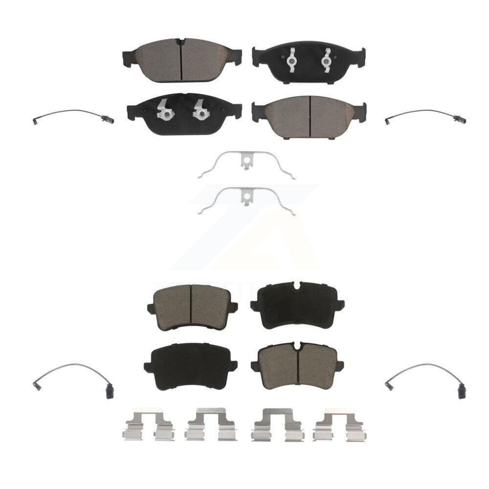 Ceramic Disc Brake Pads And Wear Sensors Front Rear Kit For Audi A6 Quattro