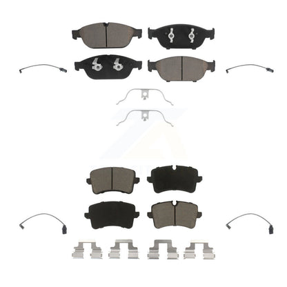 Ceramic Disc Brake Pads And Wear Sensors Front Rear Kit For Audi A6 Quattro
