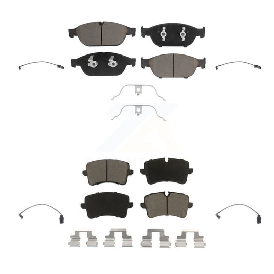 Ceramic Disc Brake Pads And Wear Sensors Front Rear Kit For Audi A6 Quattro
