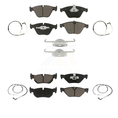 Ceramic Disc Brake Pads And Wear Sensors Front Rear Kit For BMW 323i 328i