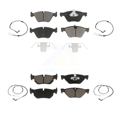 Ceramic Disc Brake Pads & Wear Sensor Front Rear Kit For BMW 128i 328i 323i 325i
