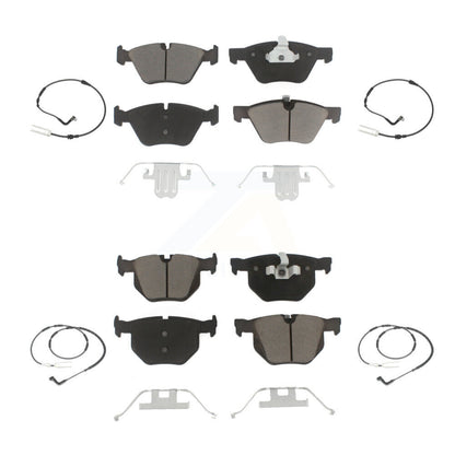 Ceramic Disc Brake Pads And Wear Sensors Front Rear Kit For 2006 BMW 330i