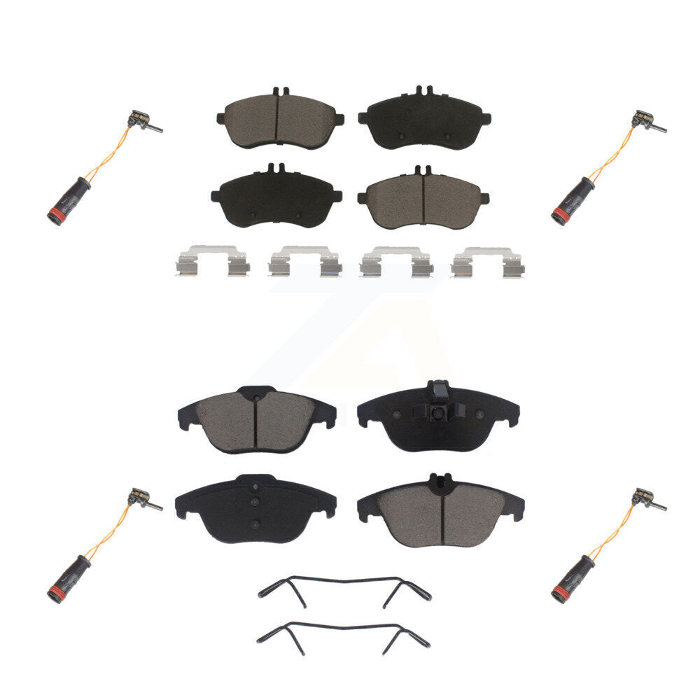 Ceramic Brake Pads & Wear Sensor Front Rear Kit For Mercedes-Benz C300 C250 C230