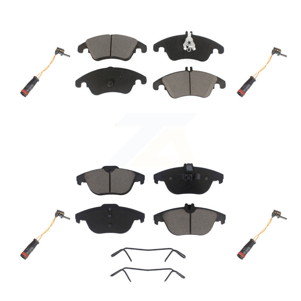 Ceramic Brake Pads & Wear Sensor Front Rear Kit For Mercedes-Benz C300 C350 E350