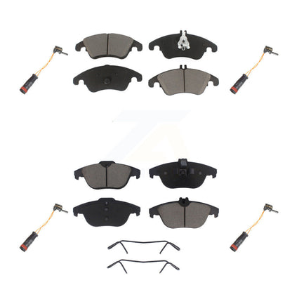 Ceramic Brake Pads & Wear Sensor Front Rear Kit For Mercedes-Benz C300 C350 E350