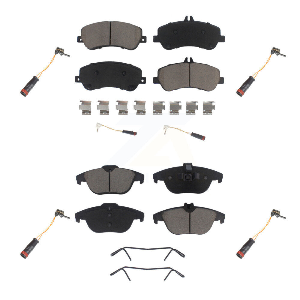 Ceramic Disc Brake Pad Extra Wear Sensor Front Rear Kit For Mercedes-Benz GLK350
