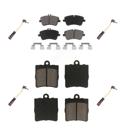 Ceramic Disc Brake Pads & Wear Sensor Front Rear Kit For Mercedes-Benz C230 C240