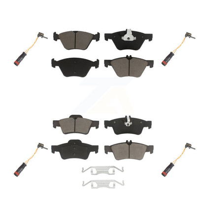 Ceramic Disc Brake Pads & Wear Sensor Front Rear Kit For Mercedes-Benz E350 E300