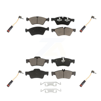 Ceramic Disc Brake Pad And Wear Sensor Front Rear Kit For Mercedes-Benz E350 AWD