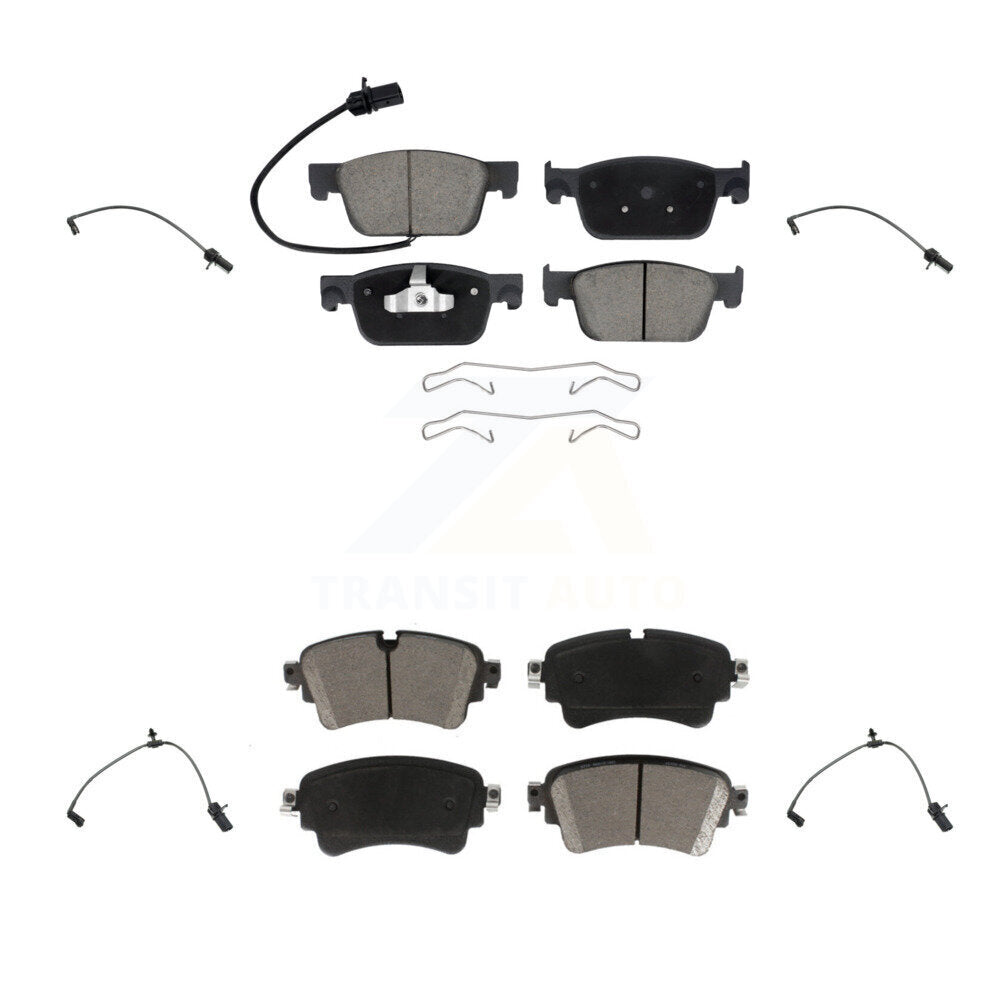 Ceramic Disc Brake Pads And Extra Wear Sensor Front Rear Kit For Audi A4 Quattro
