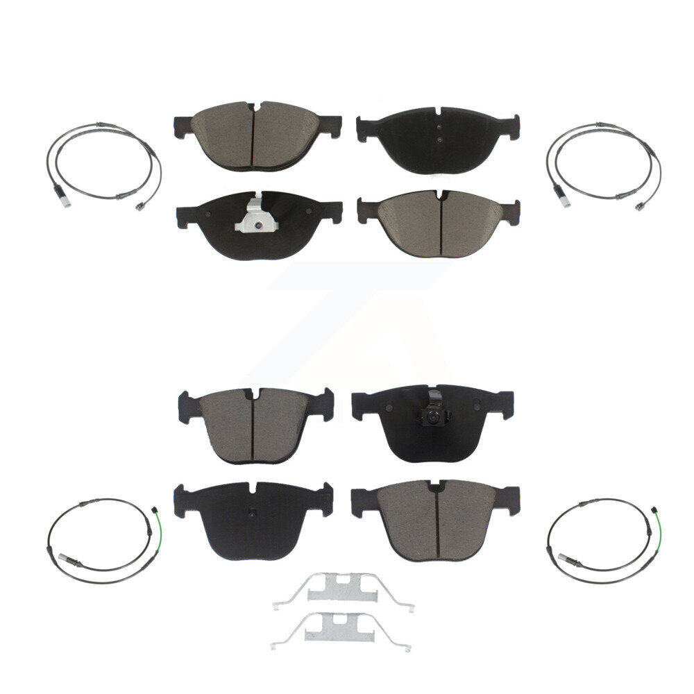 Ceramic Disc Brake Pads & Wear Sensor Front Rear Kit For BMW 535i GT xDrive 550i