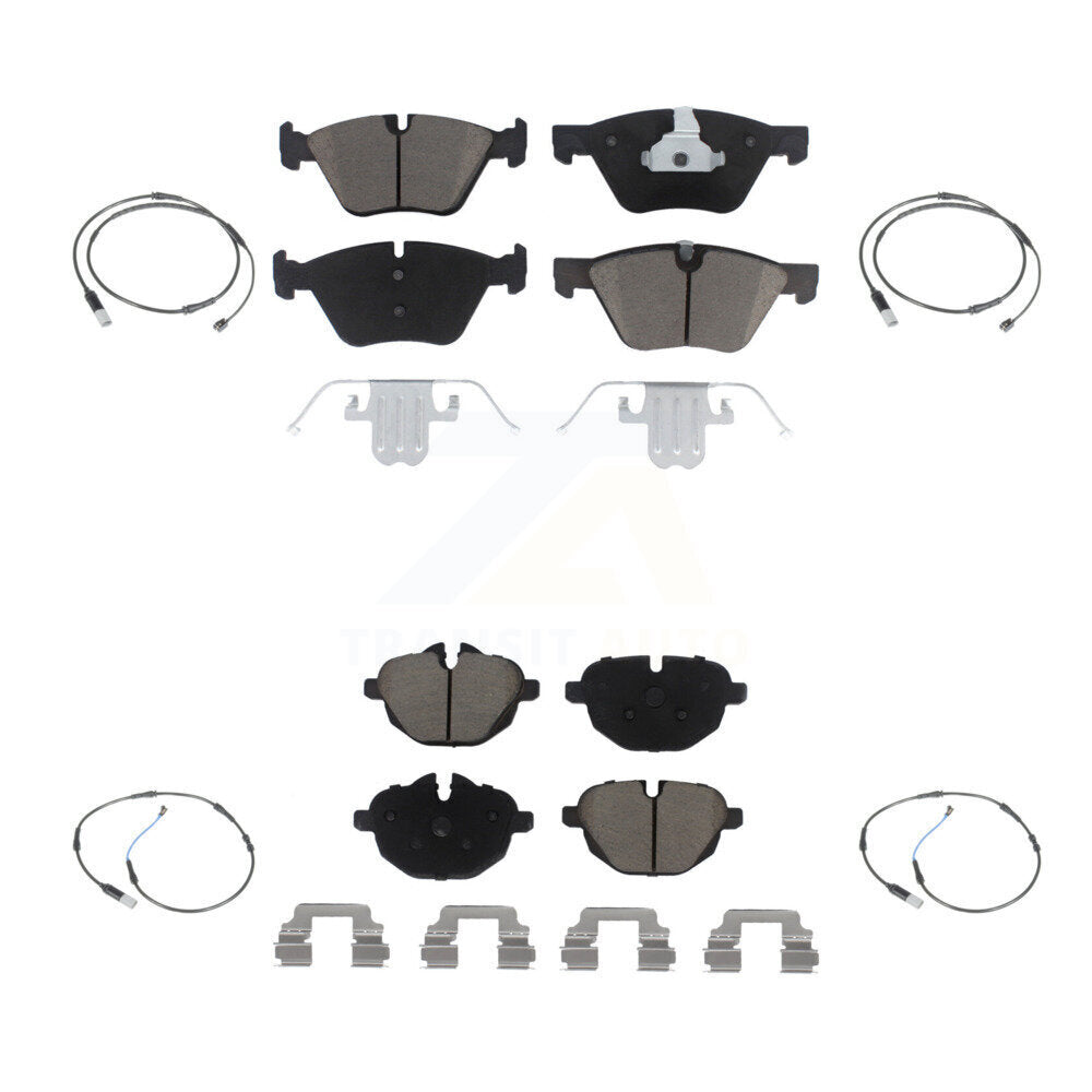 Ceramic Disc Brake Pads And Wear Sensors Front Rear Kit For BMW 528i