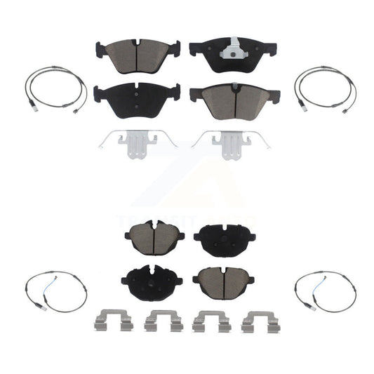 Ceramic Disc Brake Pads And Wear Sensors Front Rear Kit For BMW 528i