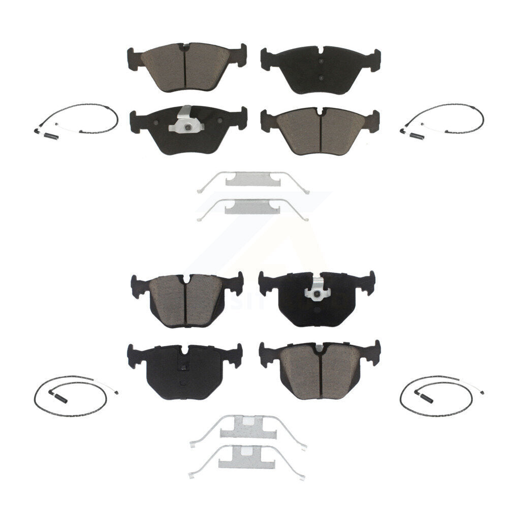 Ceramic Disc Brake Pads And Wear Sensors Front Rear Kit For 2004-2010 BMW X3