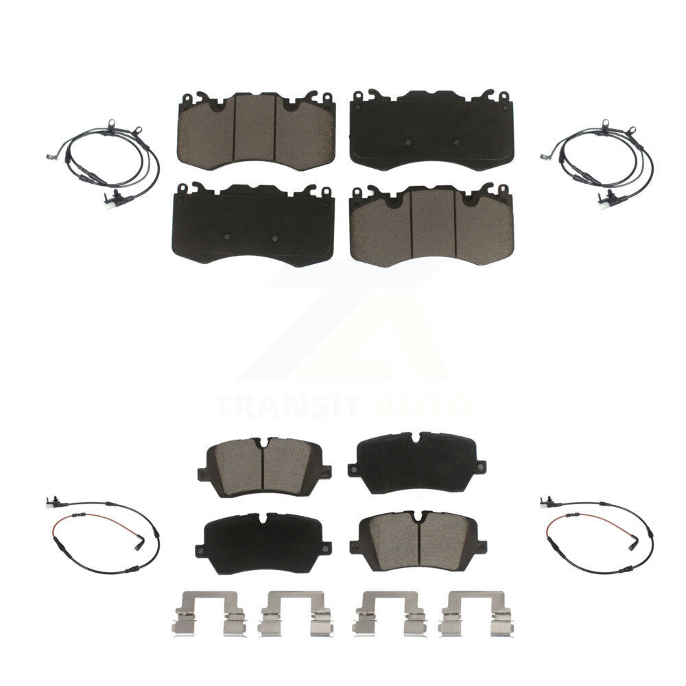 Ceramic Disc Brake Pad And Wear Sensor Front Rear Kit For Land Rover Range Sport