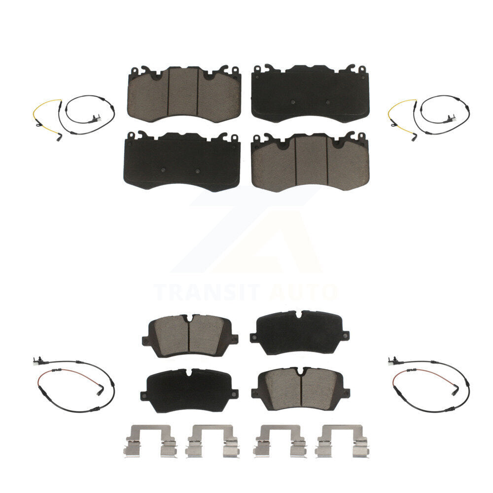 Ceramic Disc Brake Pad And Wear Sensor Front Rear Kit For Land Rover Range Sport