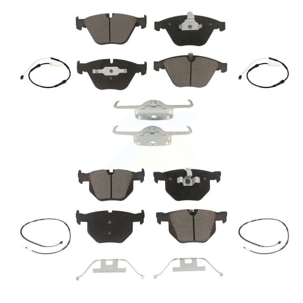 Ceramic Disc Brake Pads And Wear Sensors Front Rear Kit For BMW 335i 335is 335d