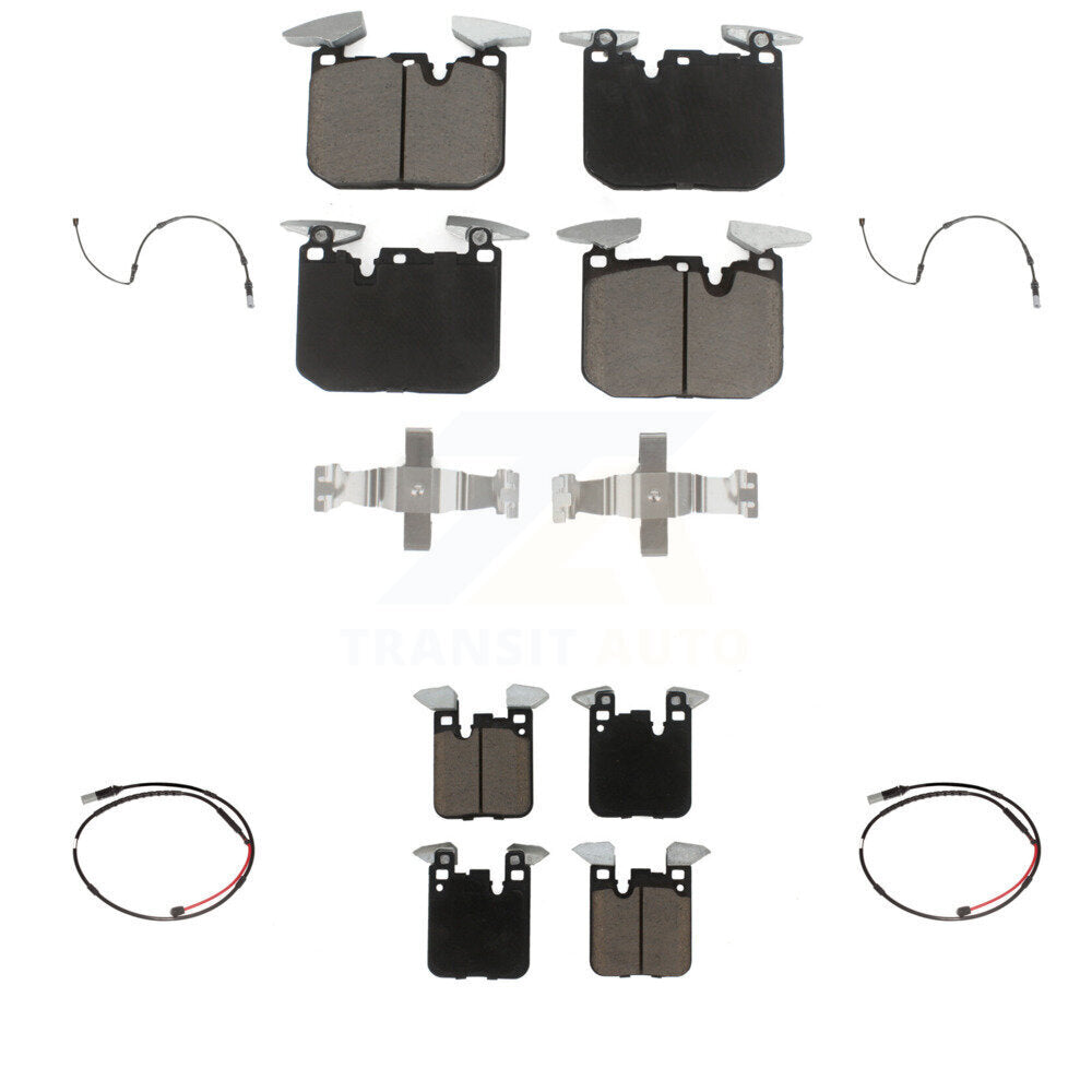 Ceramic Disc Brake Pads And Wear Sensors Front Rear Kit For BMW M3 M2