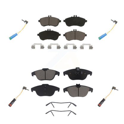 Ceramic Brake Pads & Wear Sensor Front Rear Kit For 2012 Mercedes-Benz C250 1.8L