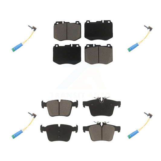 Ceramic Brake Pad & Wear Sensor Front Rear Kit For Mercedes-Benz C300 C400 C350e