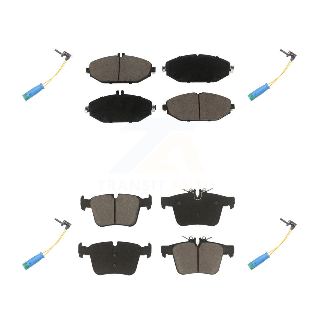 Ceramic Disc Brake Pads And Wear Sensors Front Rear Kit For Mercedes-Benz C300