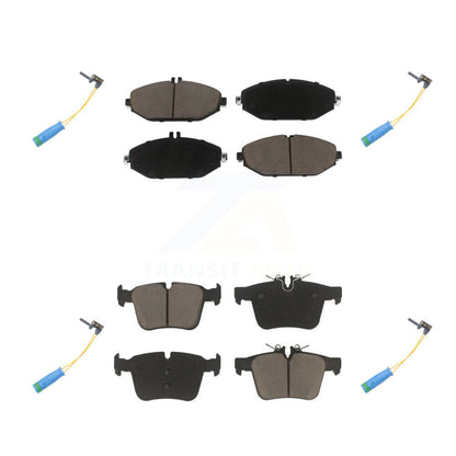 Ceramic Disc Brake Pads And Wear Sensors Front Rear Kit For Mercedes-Benz C300