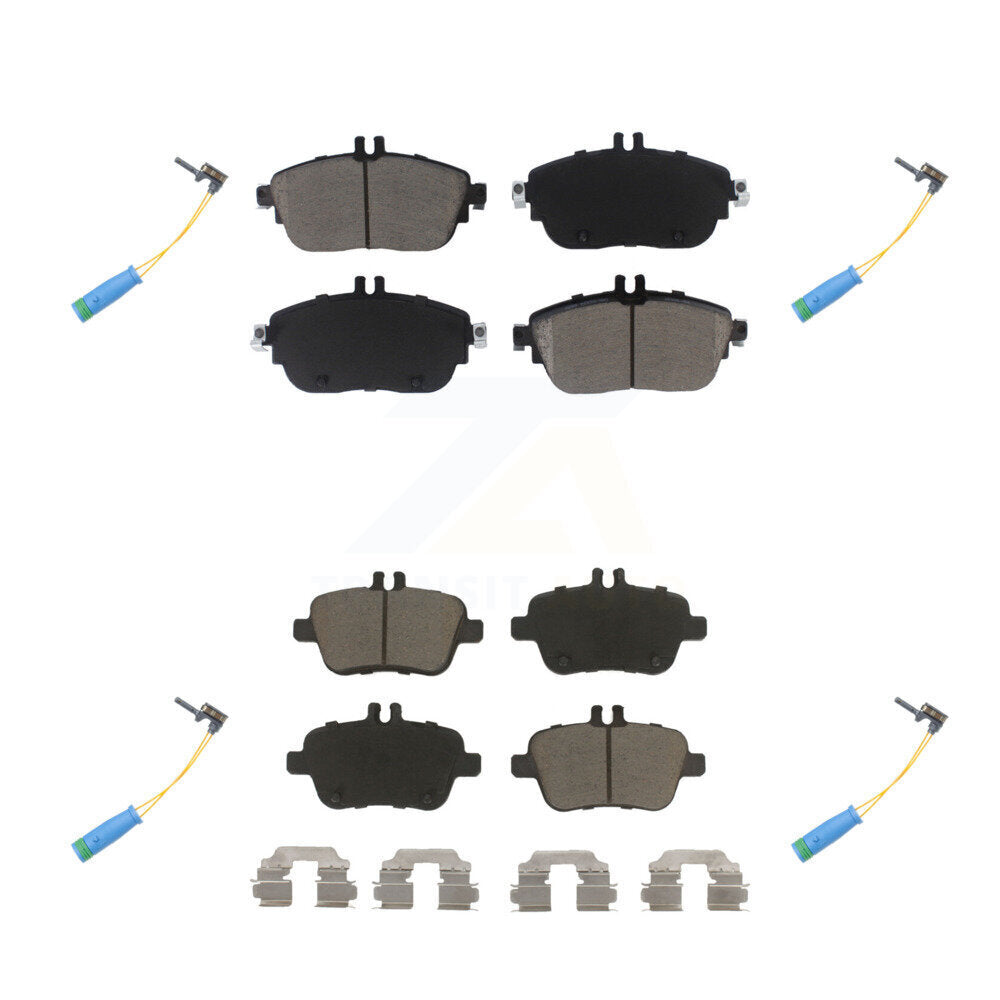 Ceramic Brake Pad And Wear Sensor Front Rear Kit For Mercedes-Benz CLA250 GLA250