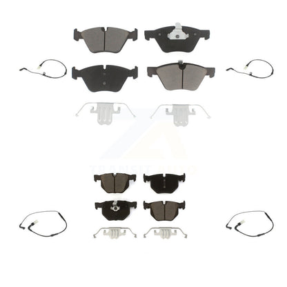 Ceramic Disc Brake Pads And Wear Sensors Front Rear Kit For BMW 525i