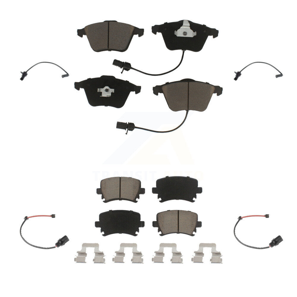 Ceramic Disc Brake Pads And Extra Wear Sensors Front Rear Kit For 2011 Audi A6