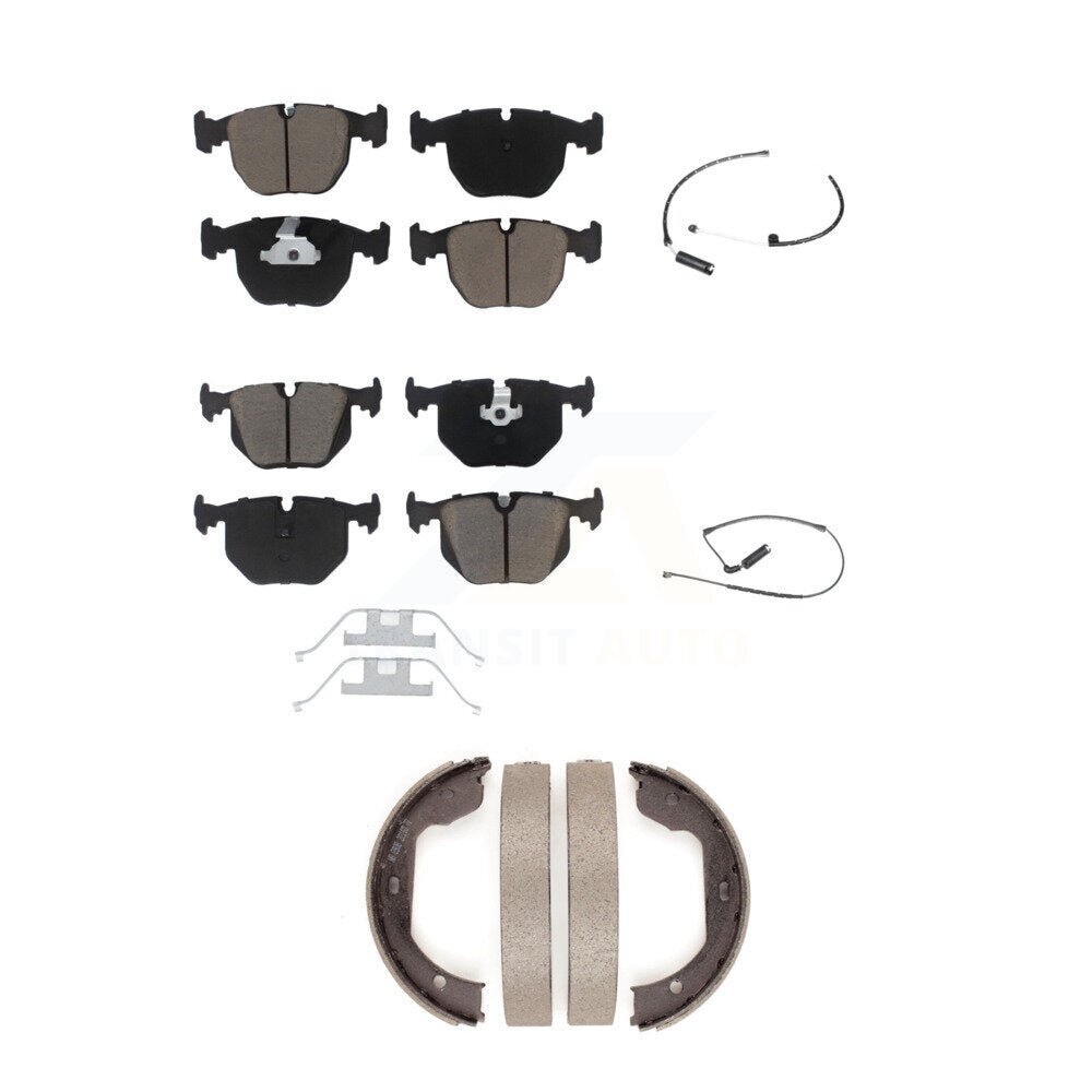 Ceramic Disc Brake Pads And Wear Sensors Front Rear Kit (5Pc) For BMW X5