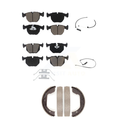 Ceramic Disc Brake Pads And Wear Sensors Front Rear Kit (5Pc) For BMW X5