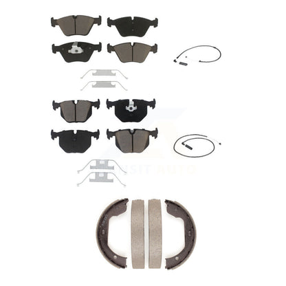 Ceramic Disc Brake Pad And Wear Sensor Front Rear Kit (5Pc) For 2004-2010 BMW X3