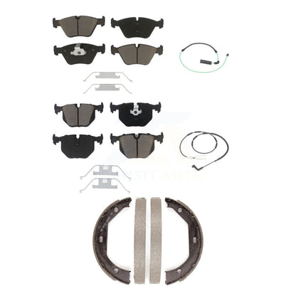 Ceramic Disc Brake Pads Wear Sensor Front Rear Kit (5Pc) For 2005 BMW 330xi 3.0L