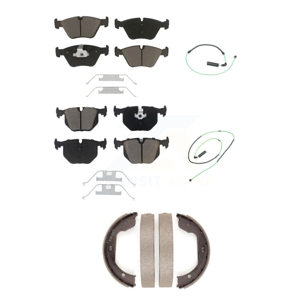 Ceramic Brake Pad And Wear Sensor Front Rear Kit (5Pc) For 2005-2006 BMW M3 3.2L