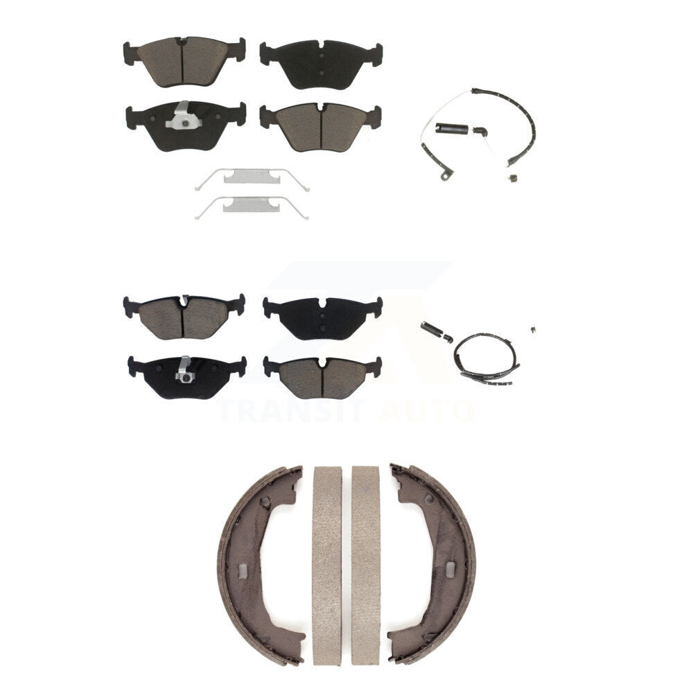 Ceramic Disc Brake Pads And Wear Sensors Front Rear Kit (5Pc) For BMW Z4