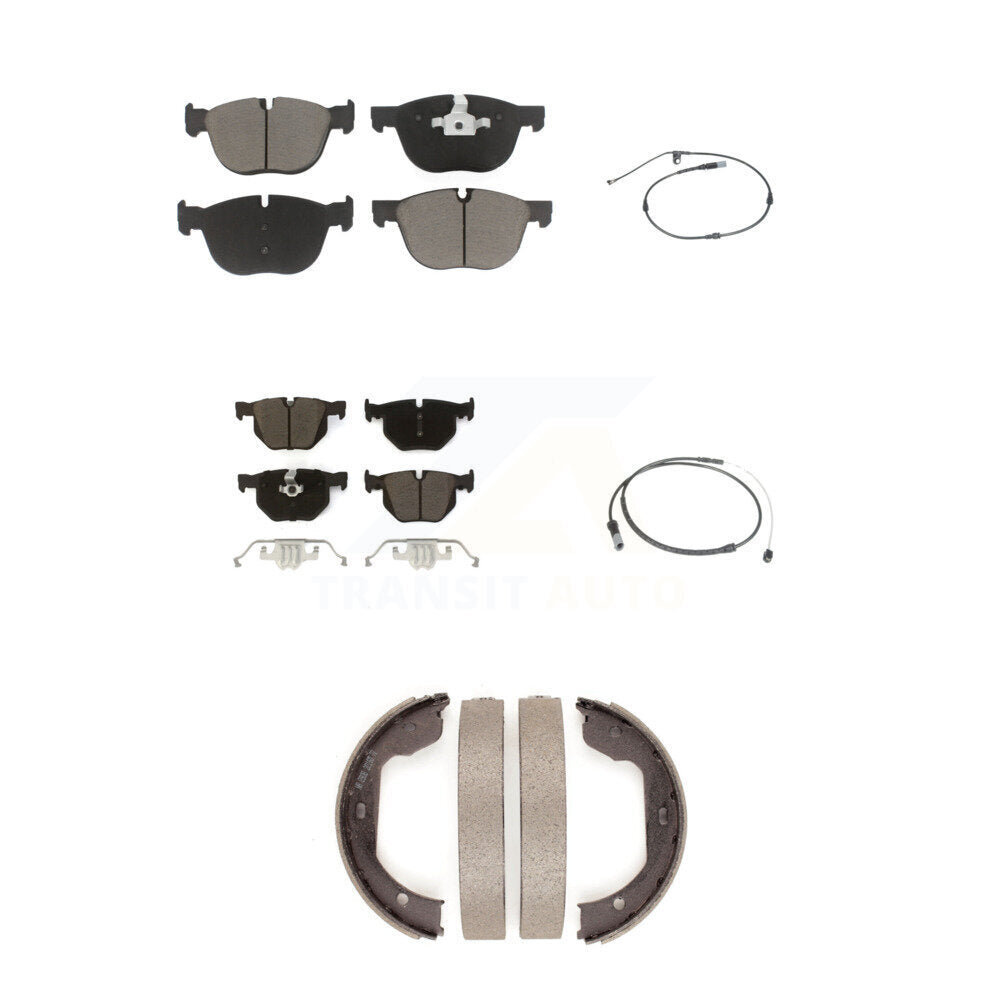 Ceramic Disc Brake Pads And Wear Sensors Front Rear Kit (5Pc) For BMW X5 X6