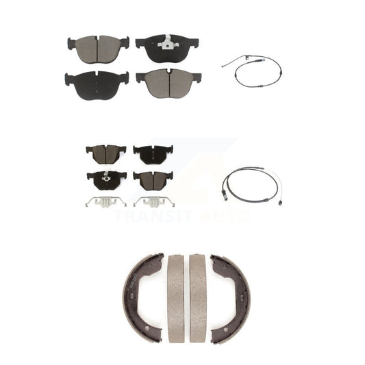 Ceramic Disc Brake Pads And Wear Sensors Front Rear Kit (5Pc) For BMW X5 X6