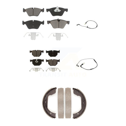 Ceramic Disc Brake Pads And Wear Sensors Front Rear Kit (5Pc) For BMW 525i